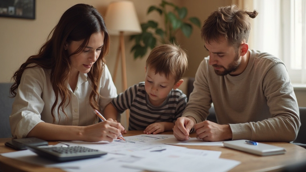 Семейное совещание с обсуждением финансовых целей и бюджета